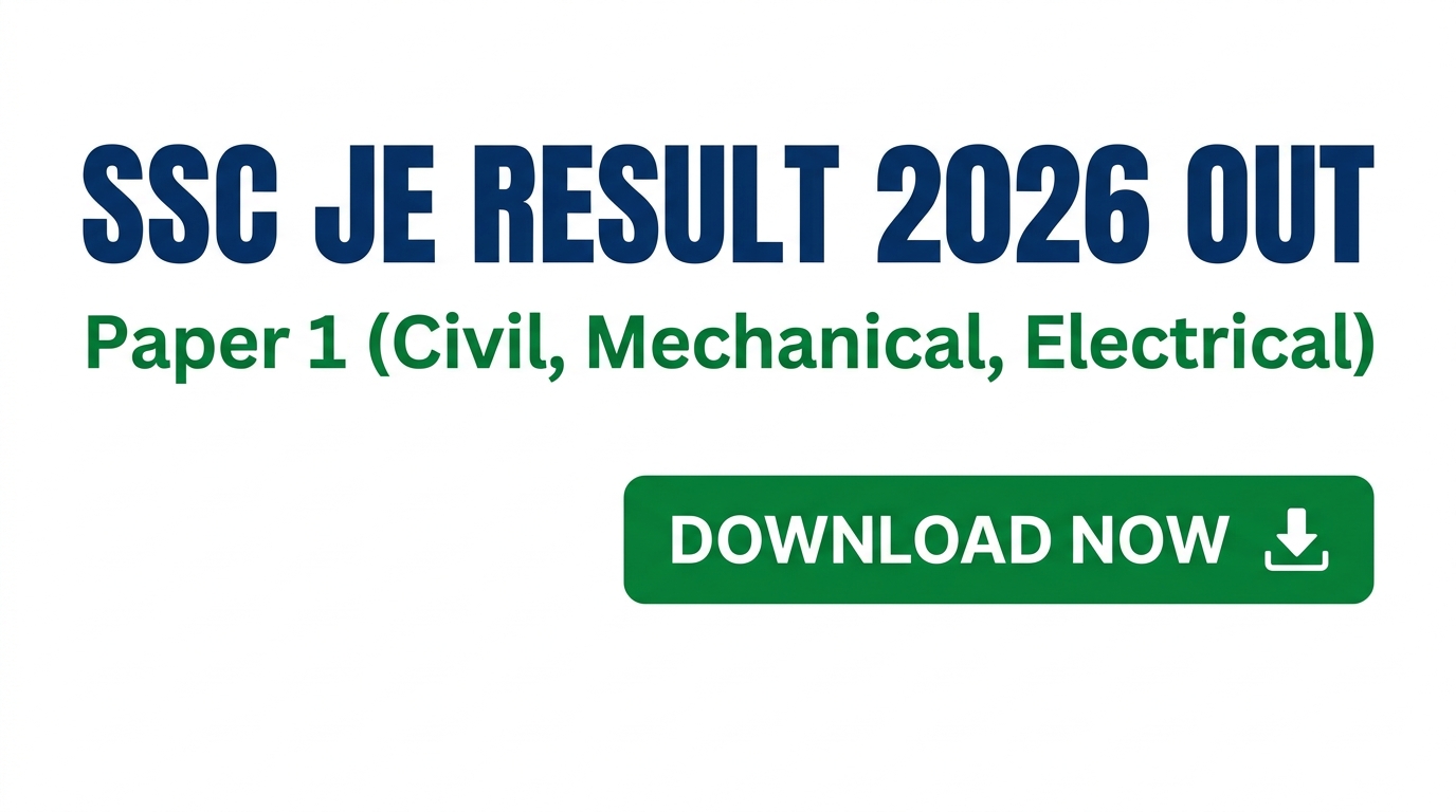 SSC JE Result 2026 Paper 1